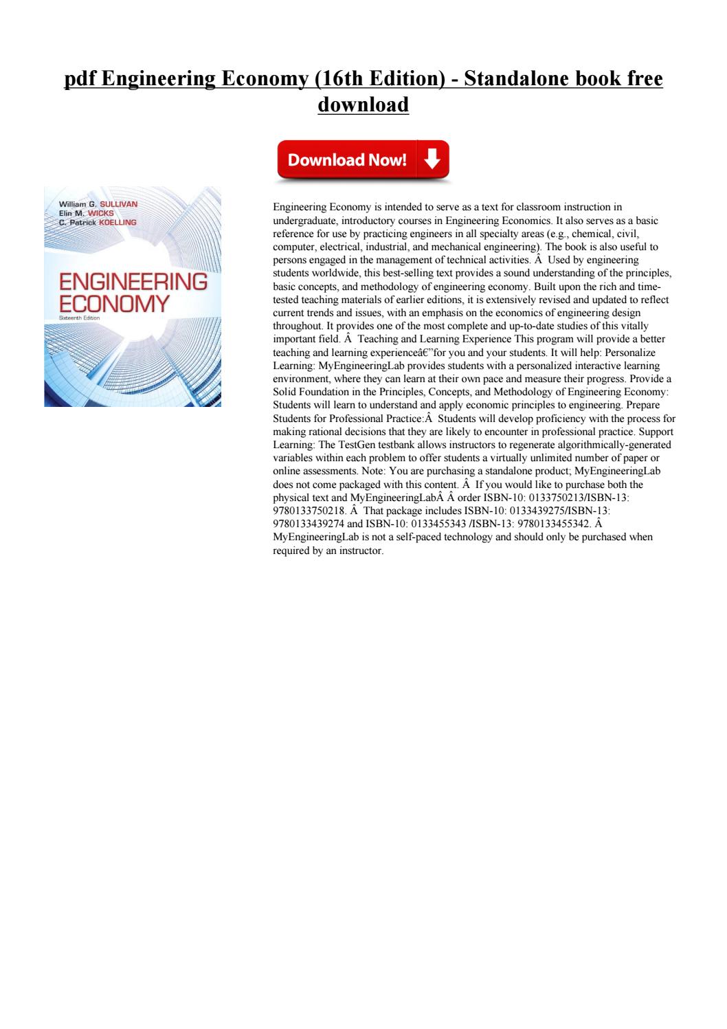 Engineering Economy By William Sullivan Pdf Download masterlasopa